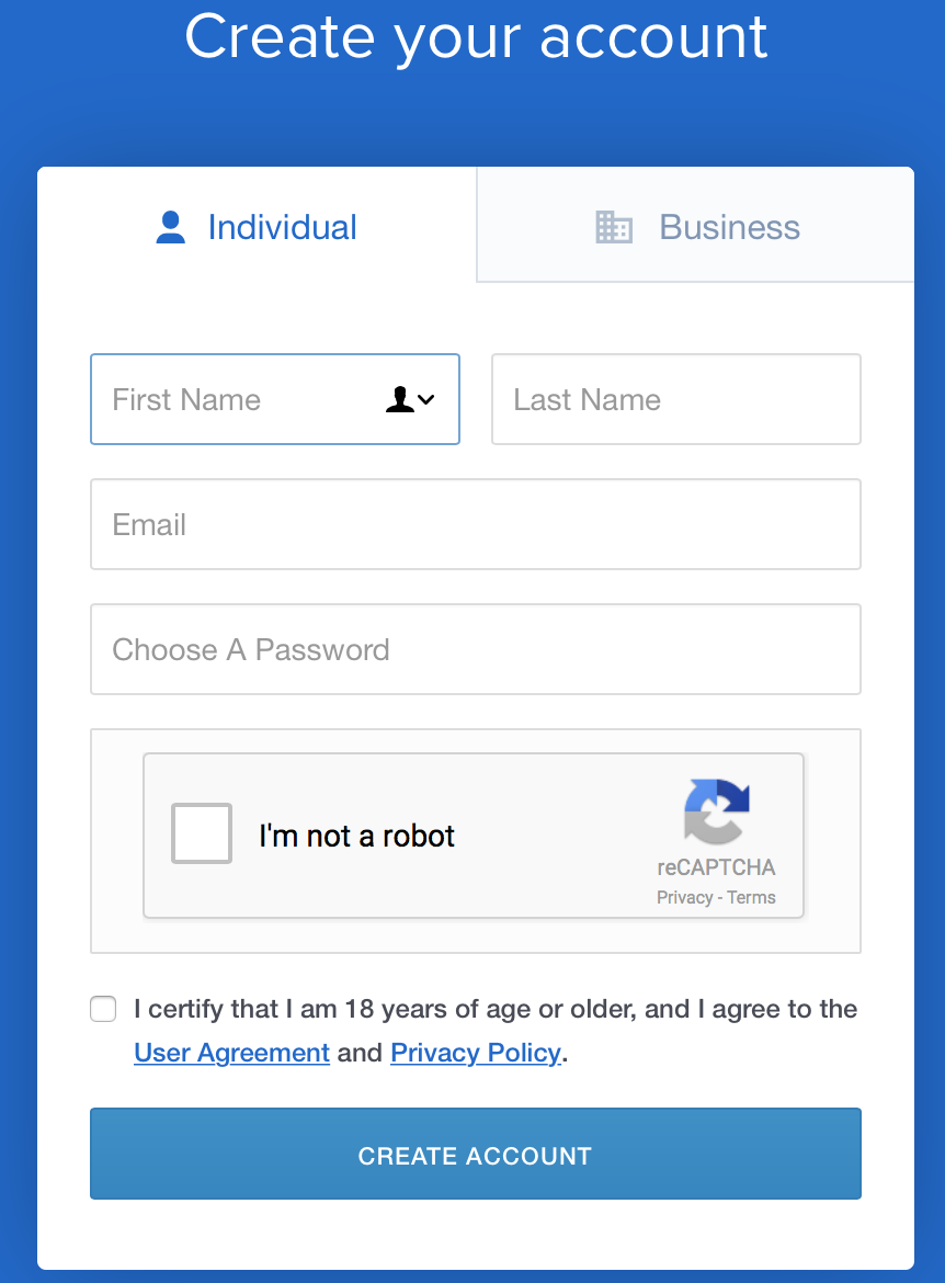 coinbase signup